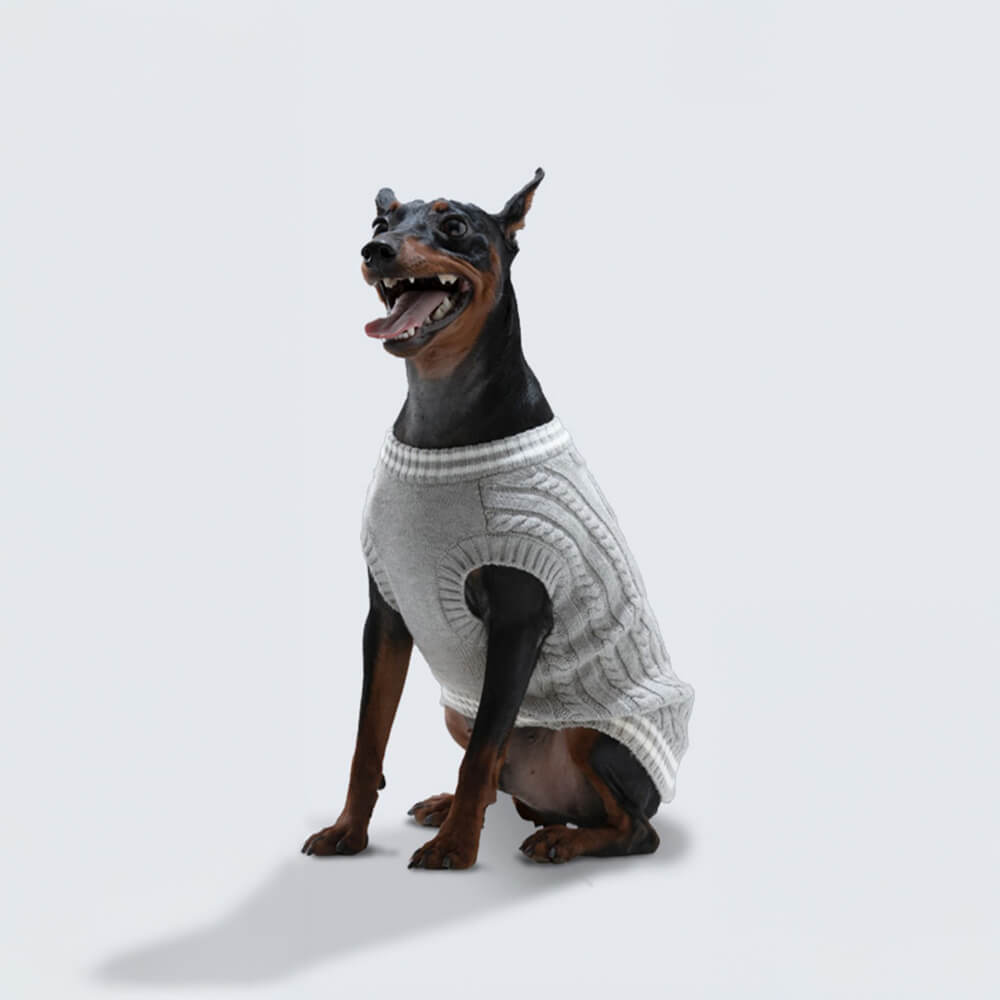 Trendy V-Ausschnitt Argyle Strick Dehnbar warm Hunde & Katzen Pullover