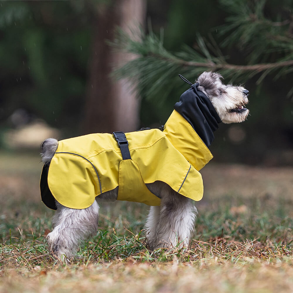 Rollkragen Wasserdicht Leicht Reflektierend Verstellbar Hunde-Poncho-Regenmantel