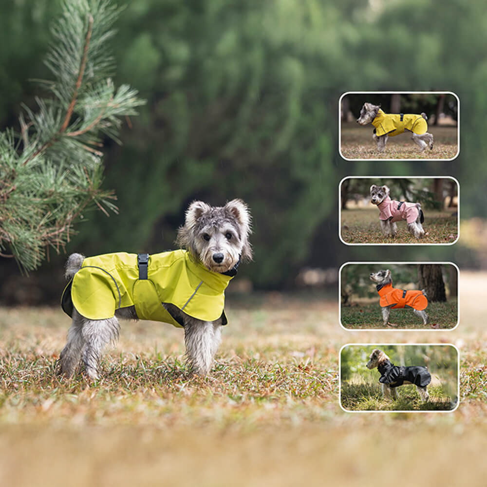 Rollkragen Wasserdicht Leicht Reflektierend Verstellbar Hunde-Poncho-Regenmantel