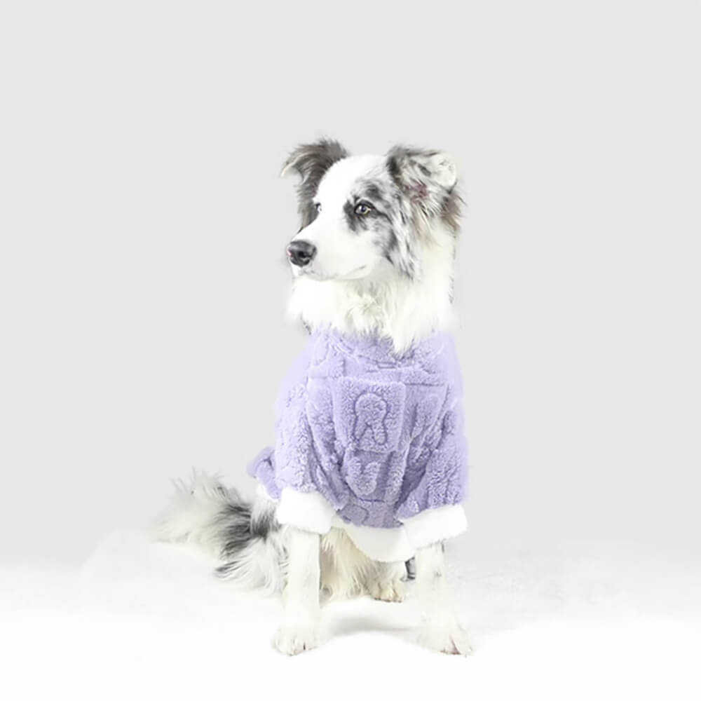 Ultraweicher Doppelseitiger Polarfleece-Schlafanzug für Hunde Wärmender Loungewear-Schlafanzug