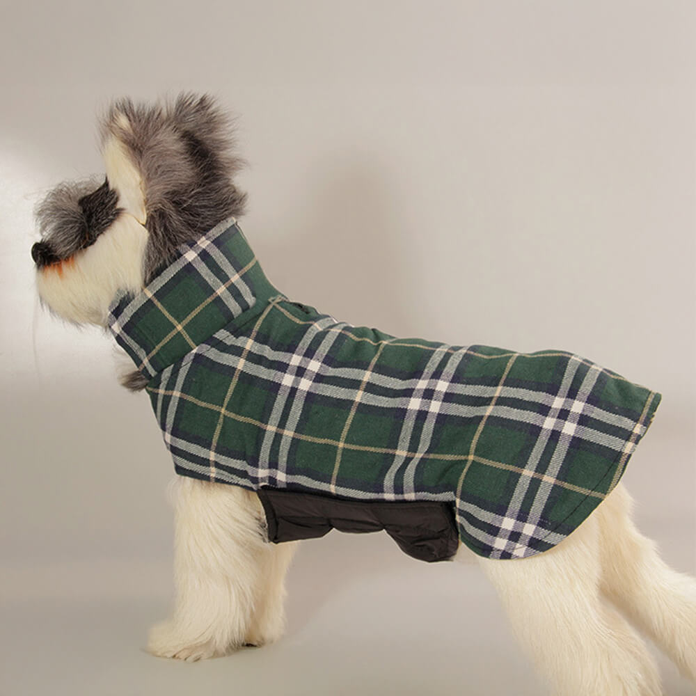 Ultrawarme Karierte Rollkragen-Hundejacke mit hautfreundlichem Klettverschluss