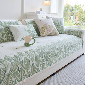 Chenille Romantisches Botanisches Design Bequemer Couchbezug