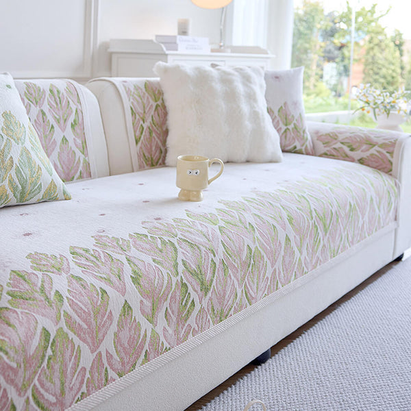 Chenille Romantisches Botanisches Design Bequemer Couchbezug