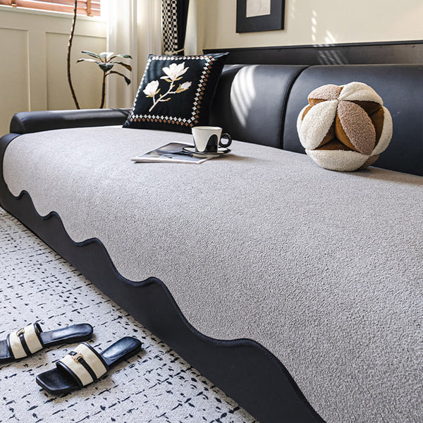 Wasserabweisender Teddyfleece Outdoor Sofaüberwurf mit rutschfester Rückseite – gerade Ausführung