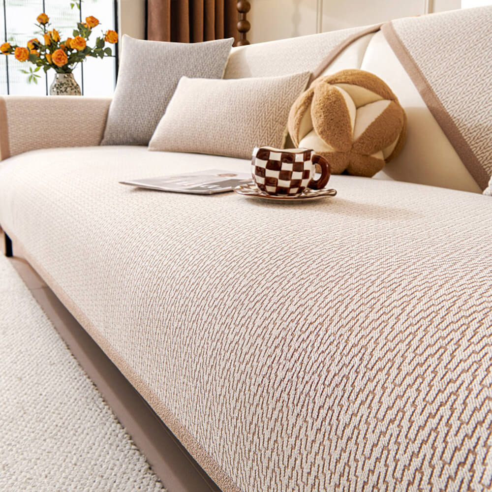 Chenille Minimalistische Anti-Rutsch-Stoff mit katzenkratzfestem Design Sofaüberzug