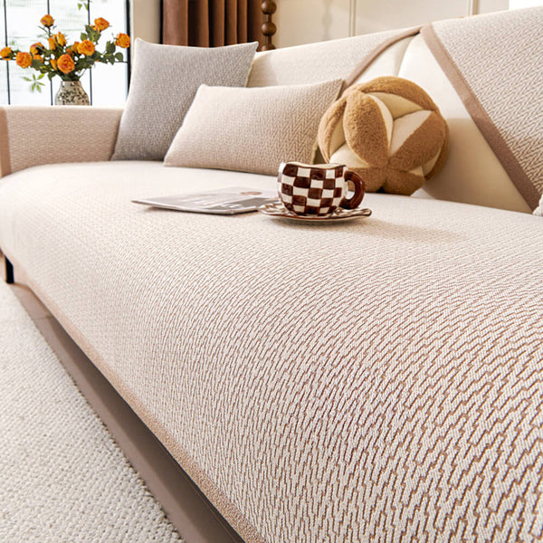 Chenille Minimalistische Anti-Rutsch-Stoff mit katzenkratzfestem Design Sofaüberzug