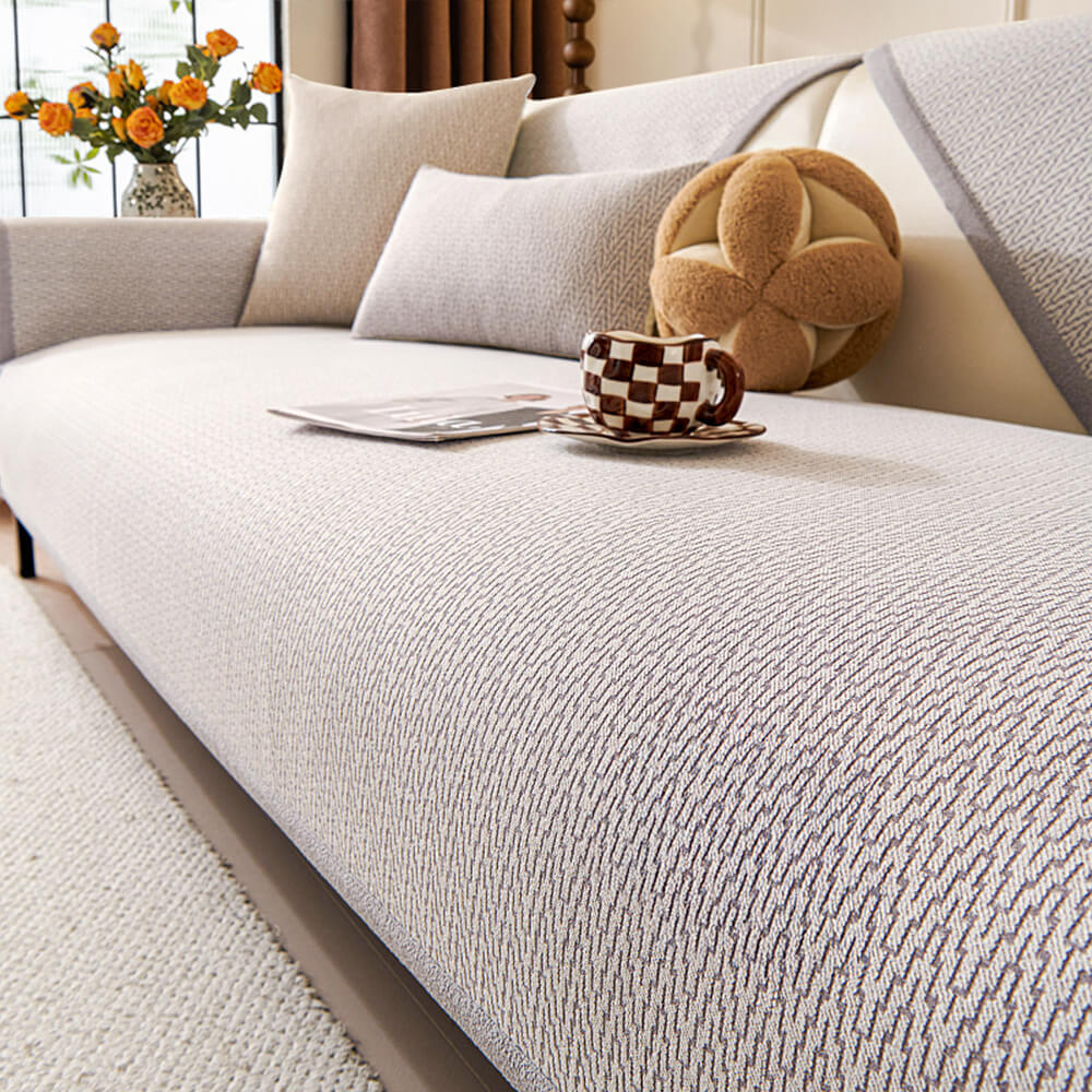 Chenille Minimalistische Anti-Rutsch-Stoff mit katzenkratzfestem Design Sofaüberzug