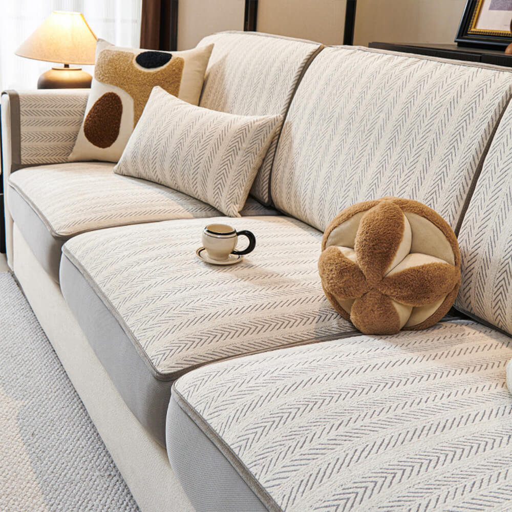 Klassischer Retro Stretch Chenille Sofaüberwurf – Voller Schutz mit elegantem Design