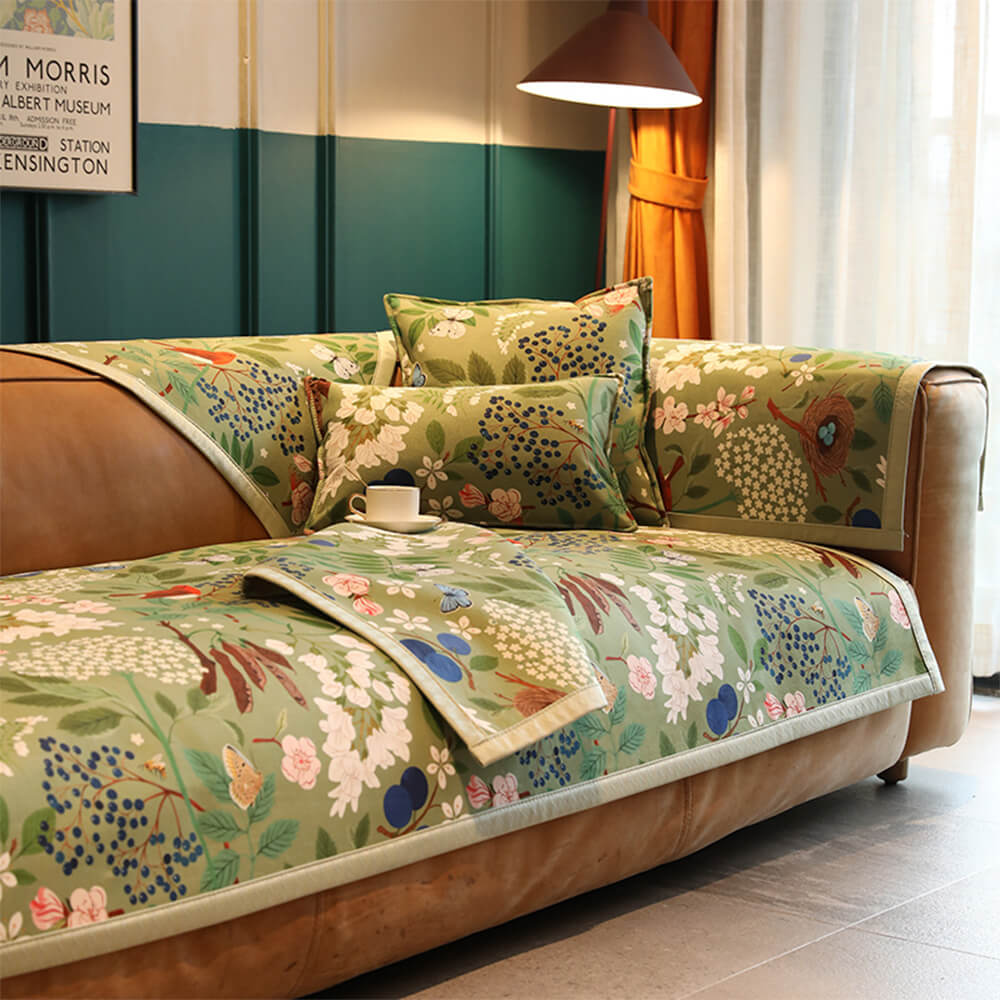 Floral Chenille Ganzjahres Rutschfeste Wohnkultur Sofaüberwurf