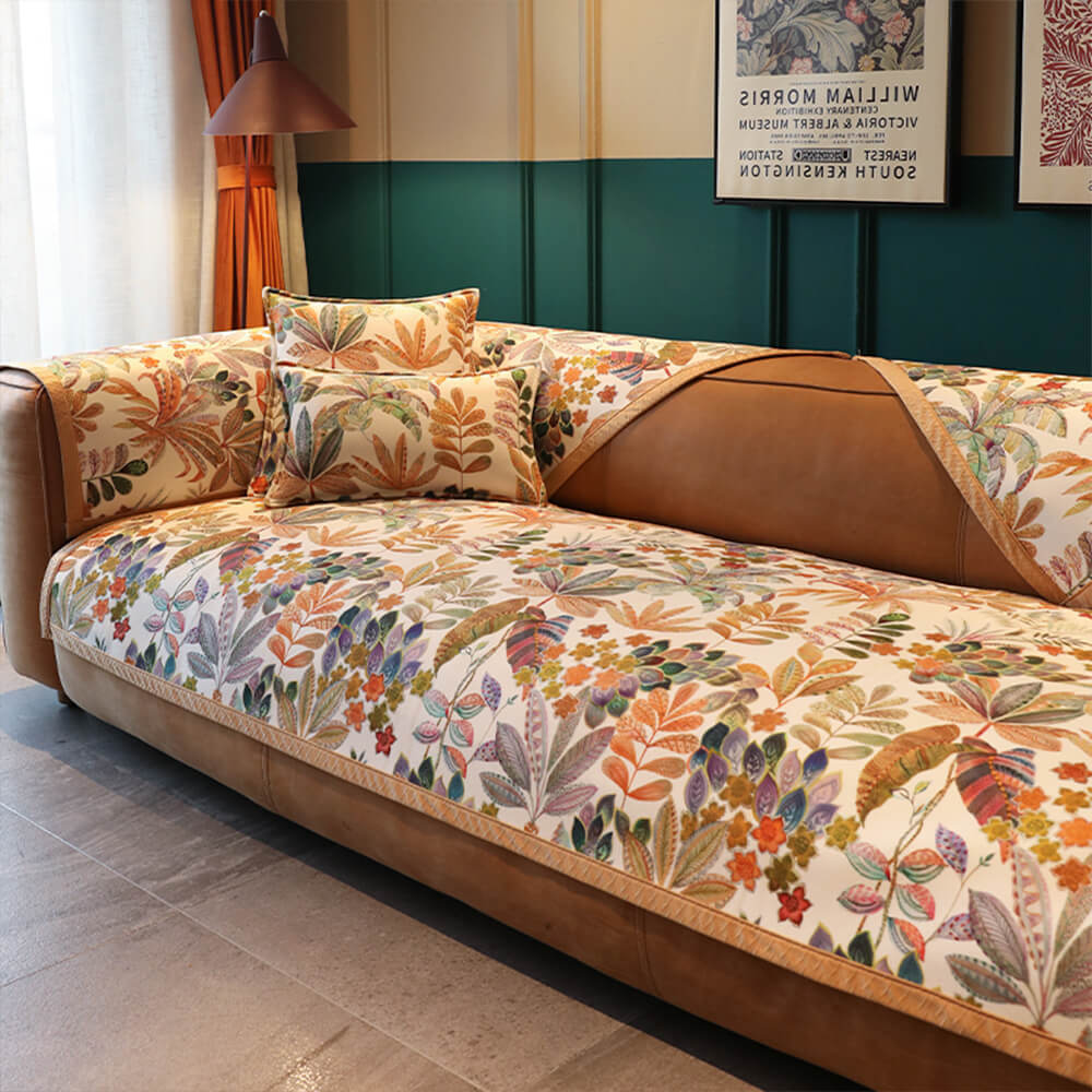 Floral Chenille Ganzjahres Rutschfeste Wohnkultur Sofaüberwurf