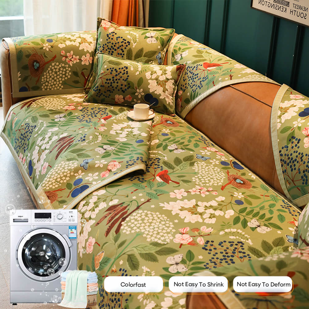 Floral Chenille Ganzjahres Rutschfeste Wohnkultur Sofaüberwurf