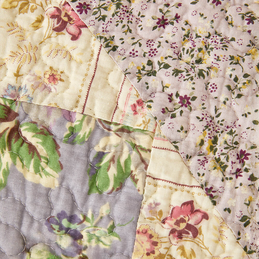 Rustikale florale Patchwork-Baumwoll-Steppdecke gegen Kratzer für Sofas