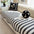 Moderner Chevron-Streifen Chenille Sofaüberwurf mit wellenförmigen Rändern