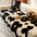 Elegante florale Chenille-Sofabezug mit gewelltem Rand