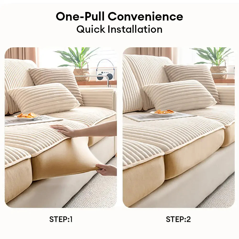 Fashion Gerade Plüsch Bequeme Sofa Schützende Dehnungs Magische Couchbezug