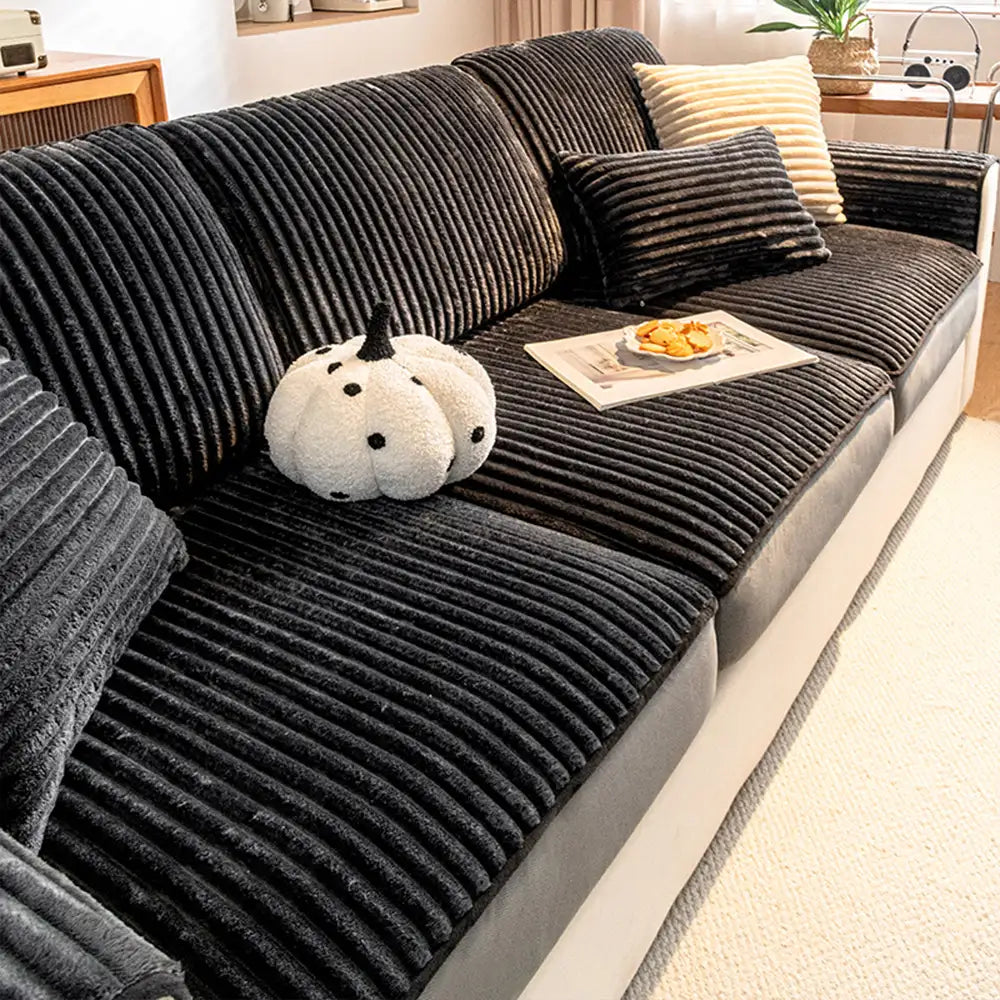 Fashion Gerade Plüsch Bequeme Sofa Schützende Dehnungs Magische Couchbezug