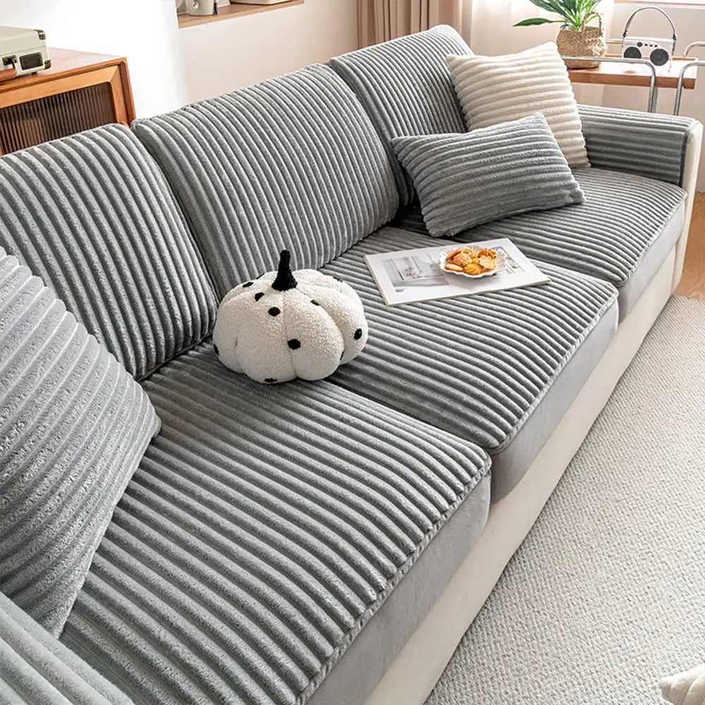 Fashion Gerade Plüsch Bequeme Sofa Schützende Dehnungs Magische Couchbezug