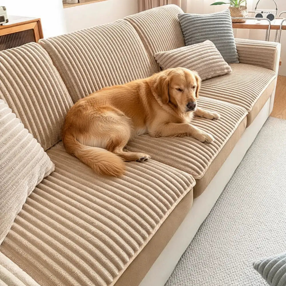 Fashion Gerade Plüsch Bequeme Sofa Schützende Dehnungs Magische Couchbezug