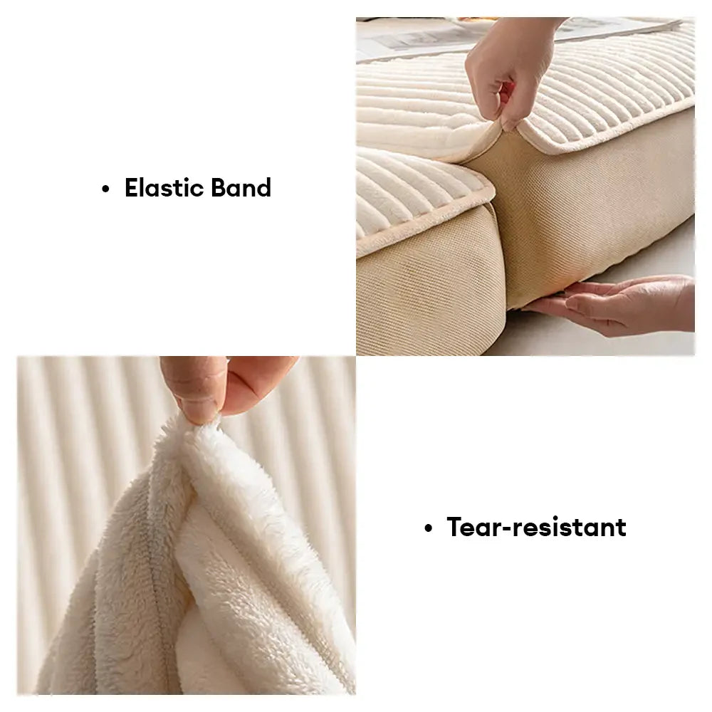Fashion Gerade Plüsch Bequeme Sofa Schützende Dehnungs Magische Couchbezug