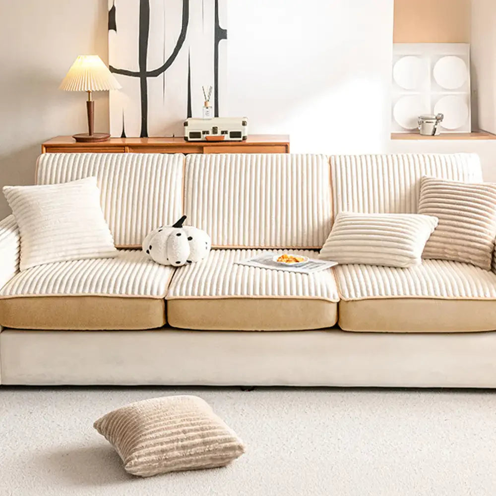 Fashion Gerade Plüsch Bequeme Sofa Schützende Dehnungs Magische Couchbezug