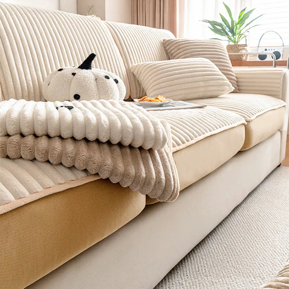 Fashion Gerade Plüsch Bequeme Sofa Schützende Dehnungs Magische Couchbezug