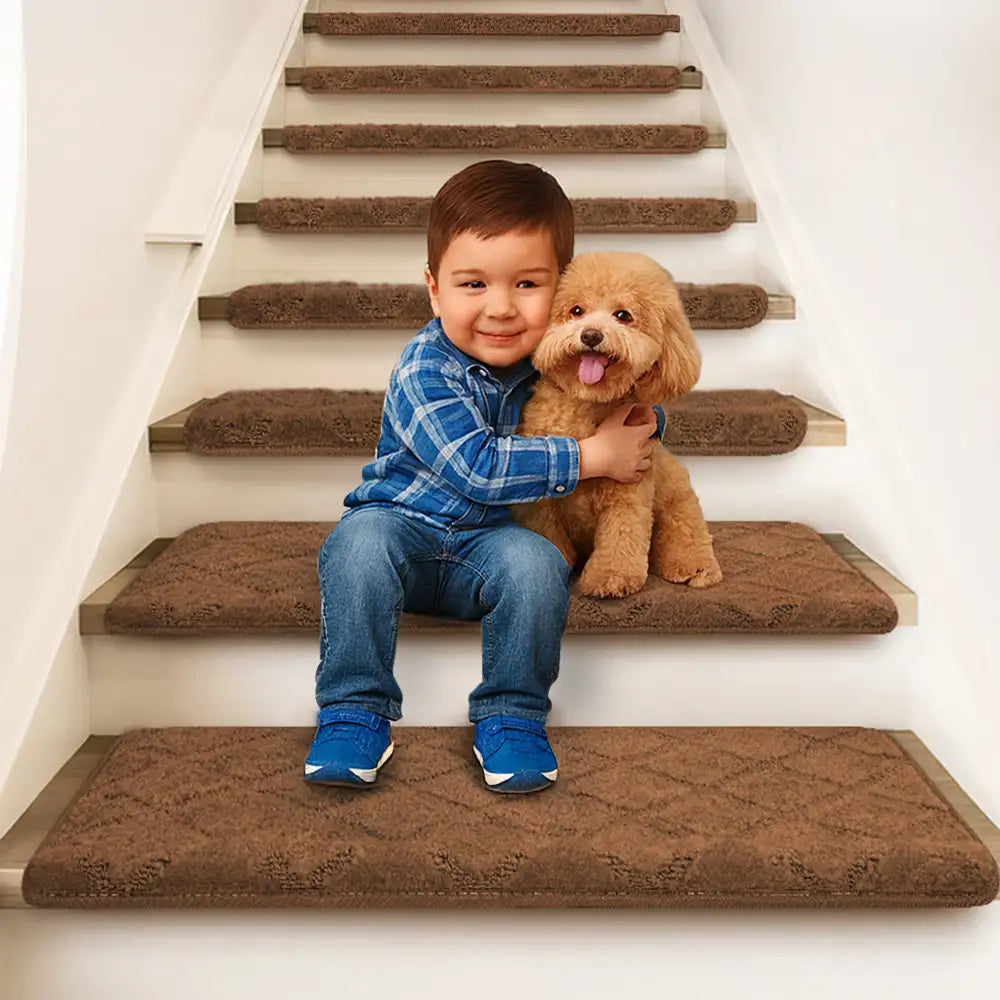 Faux Sisal Diamant Verschleißfester Treppenschutz Bullnose Rutschfeste Treppenstufen