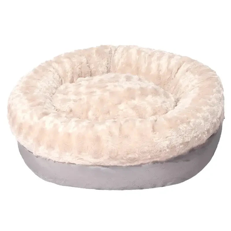 Fluffiges Kunstpelz-Warm Donut Hundebett und Katzenbett