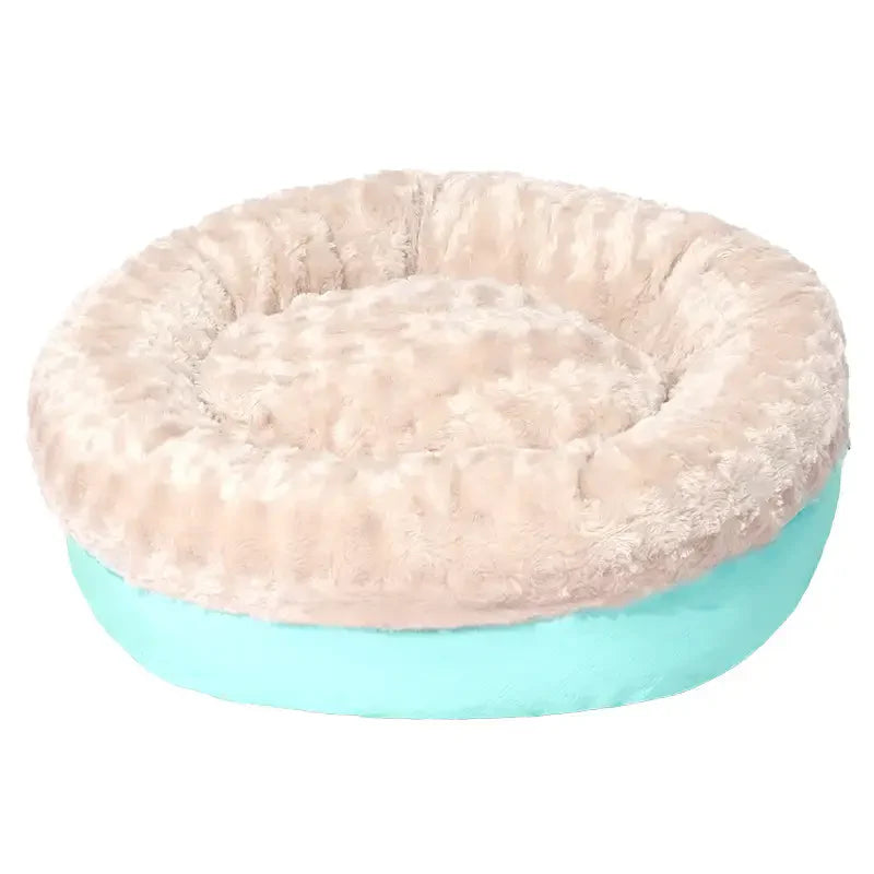 Fluffiges Kunstpelz-Warm Donut Hundebett und Katzenbett
