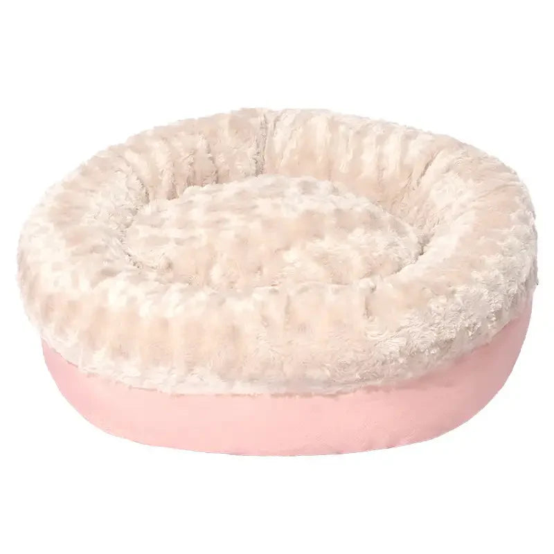 Fluffiges Kunstpelz-Warm Donut Hundebett und Katzenbett