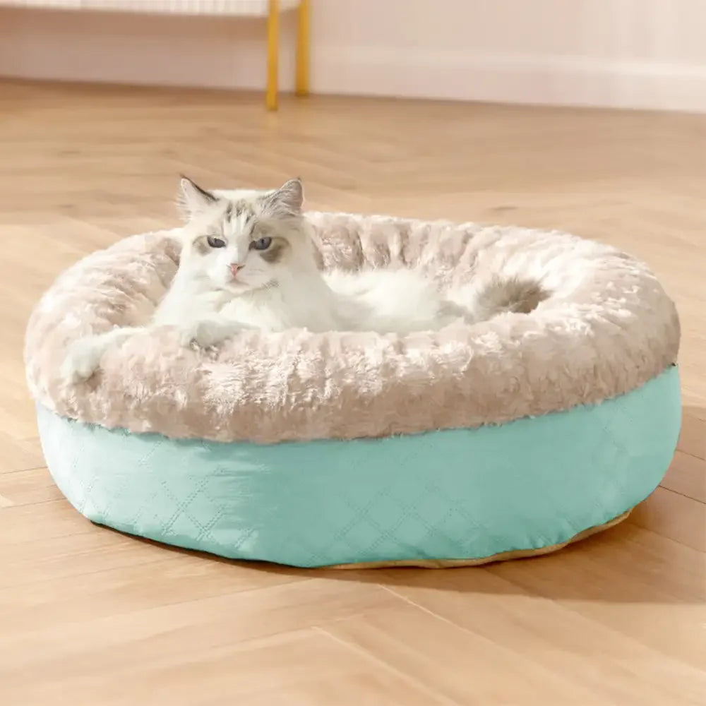 Fluffiges Kunstpelz-Warm Donut Hundebett und Katzenbett