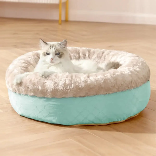 Fluffiges Kunstpelz-Warm Donut Hundebett und Katzenbett