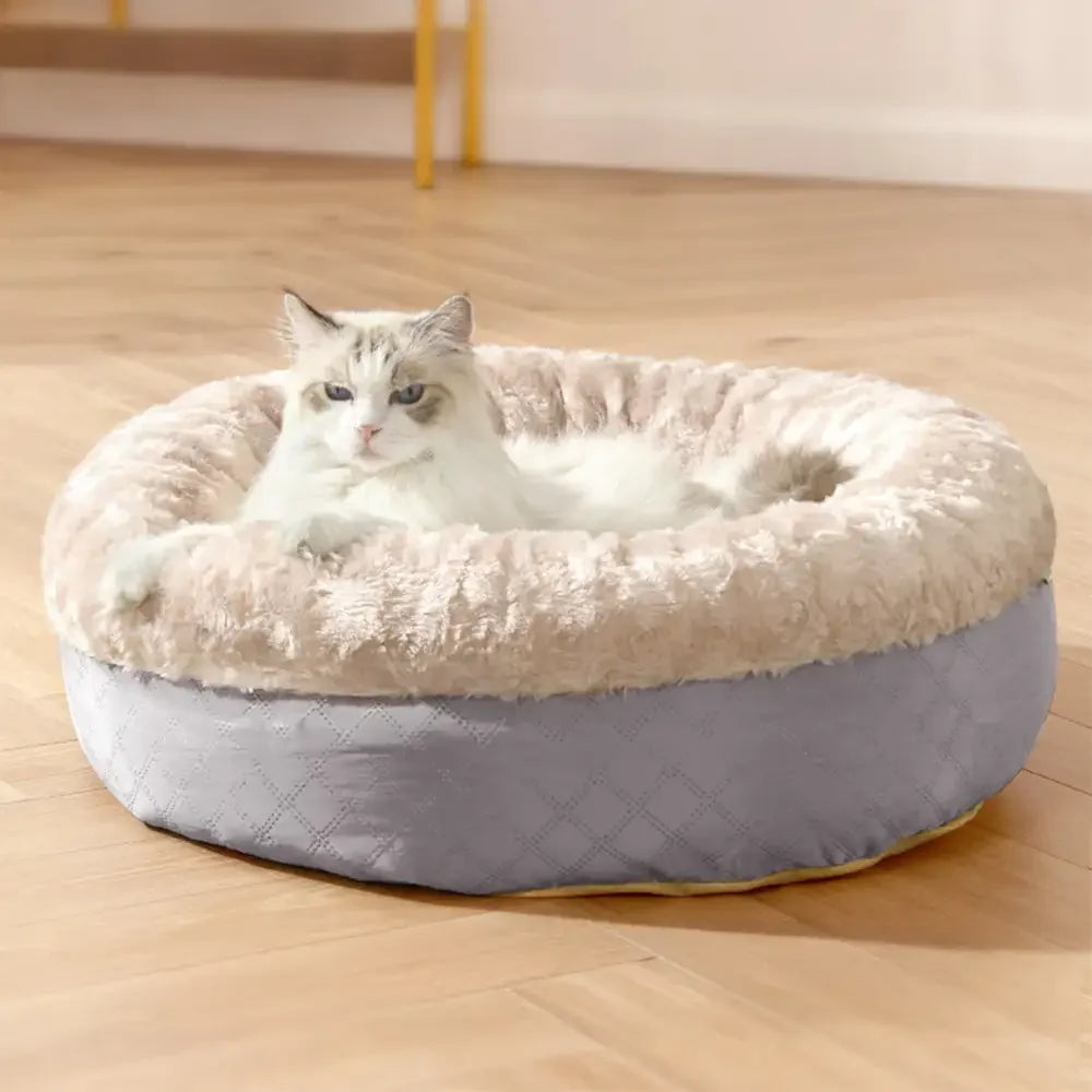Fluffiges Kunstpelz-Warm Donut Hundebett und Katzenbett