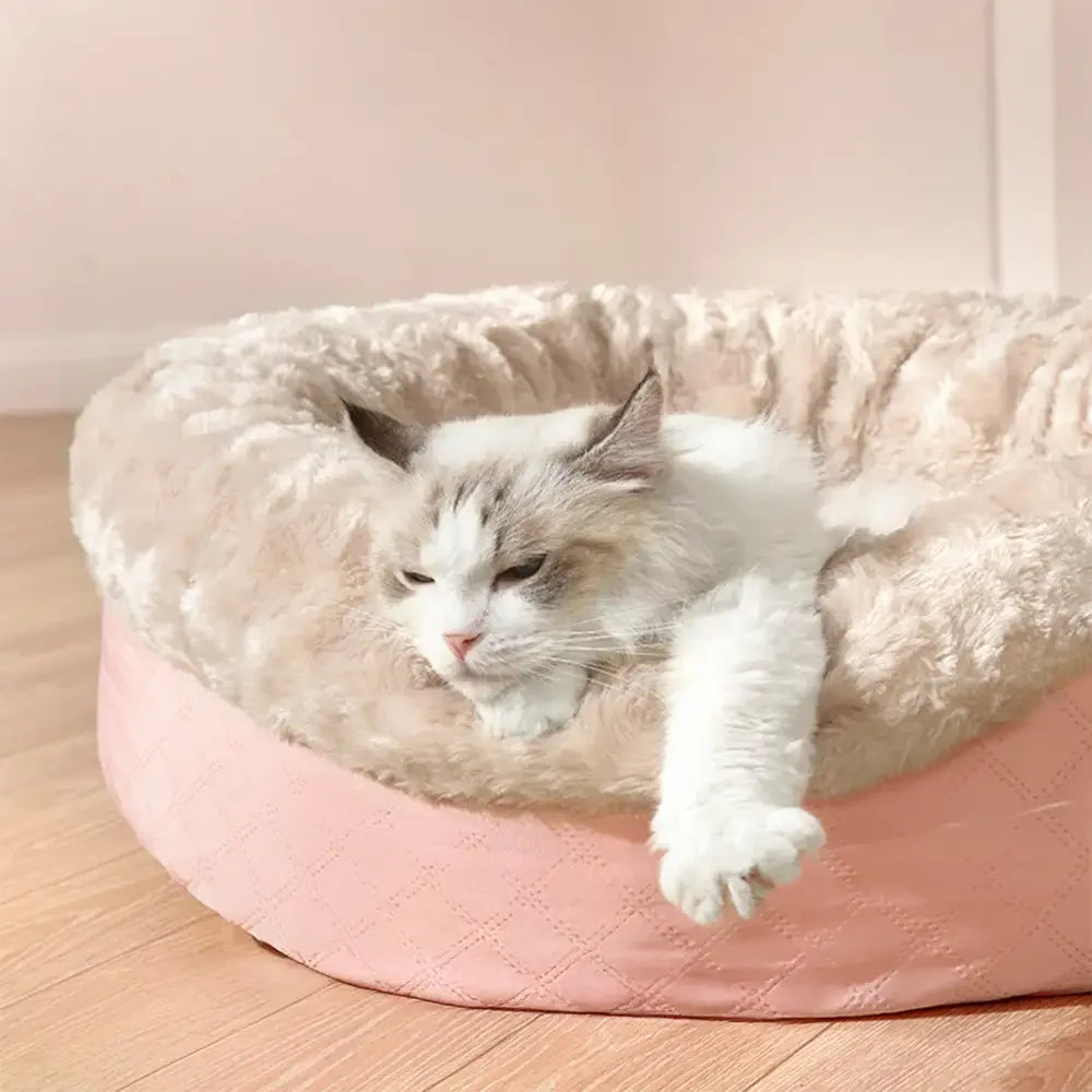 Fluffiges Kunstpelz-Warm Donut Hundebett und Katzenbett