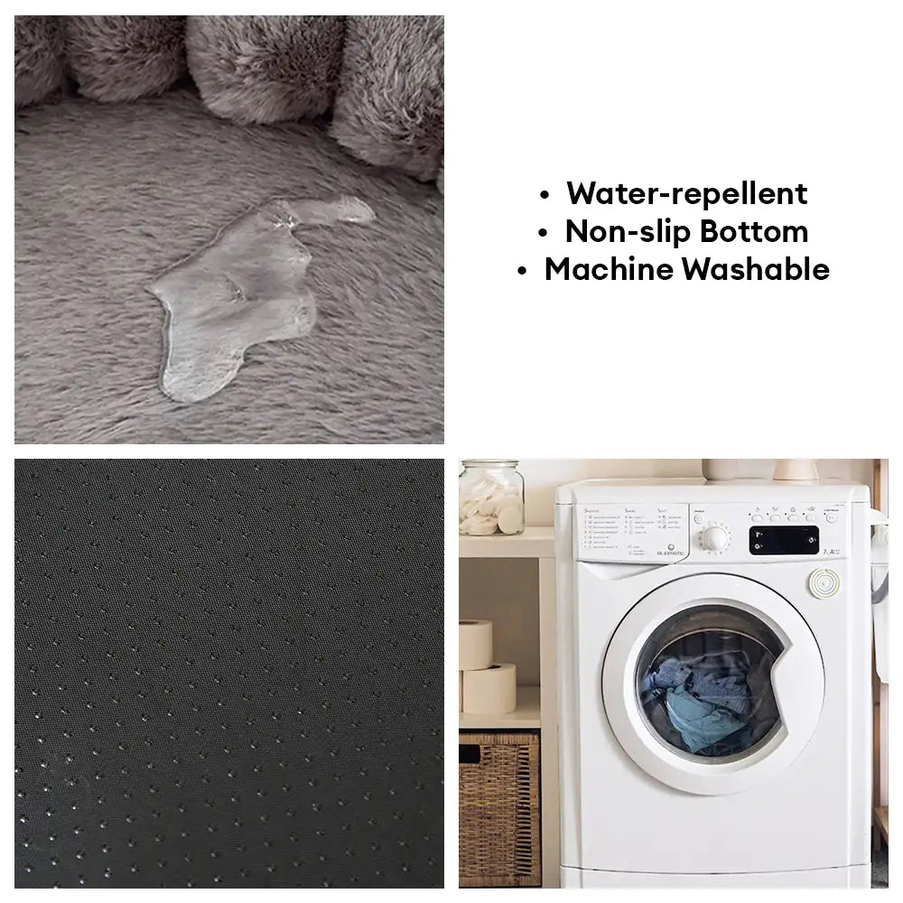 Fluffiges, dickes, warmes Hundesofa in ovaler Form – Beruhigend & komfortabel