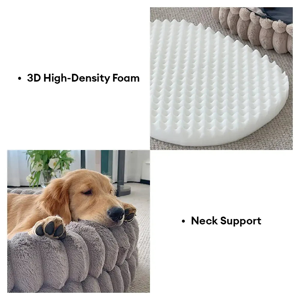 Fluffiges, dickes, warmes Hundesofa in ovaler Form – Beruhigend & komfortabel