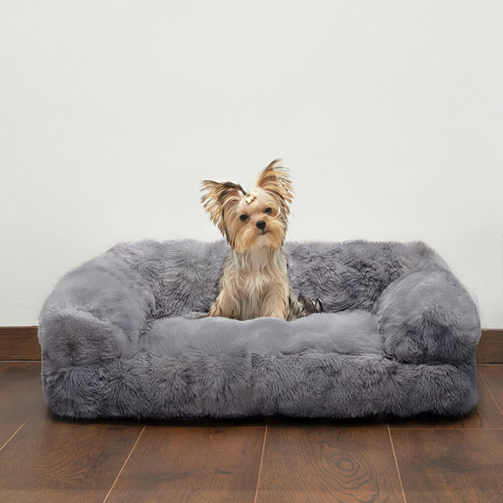 Flauschiges Verdicktes Plüsch-Schlafsofa für Haustiere Beruhigendes Bett für Hunde und Katzen