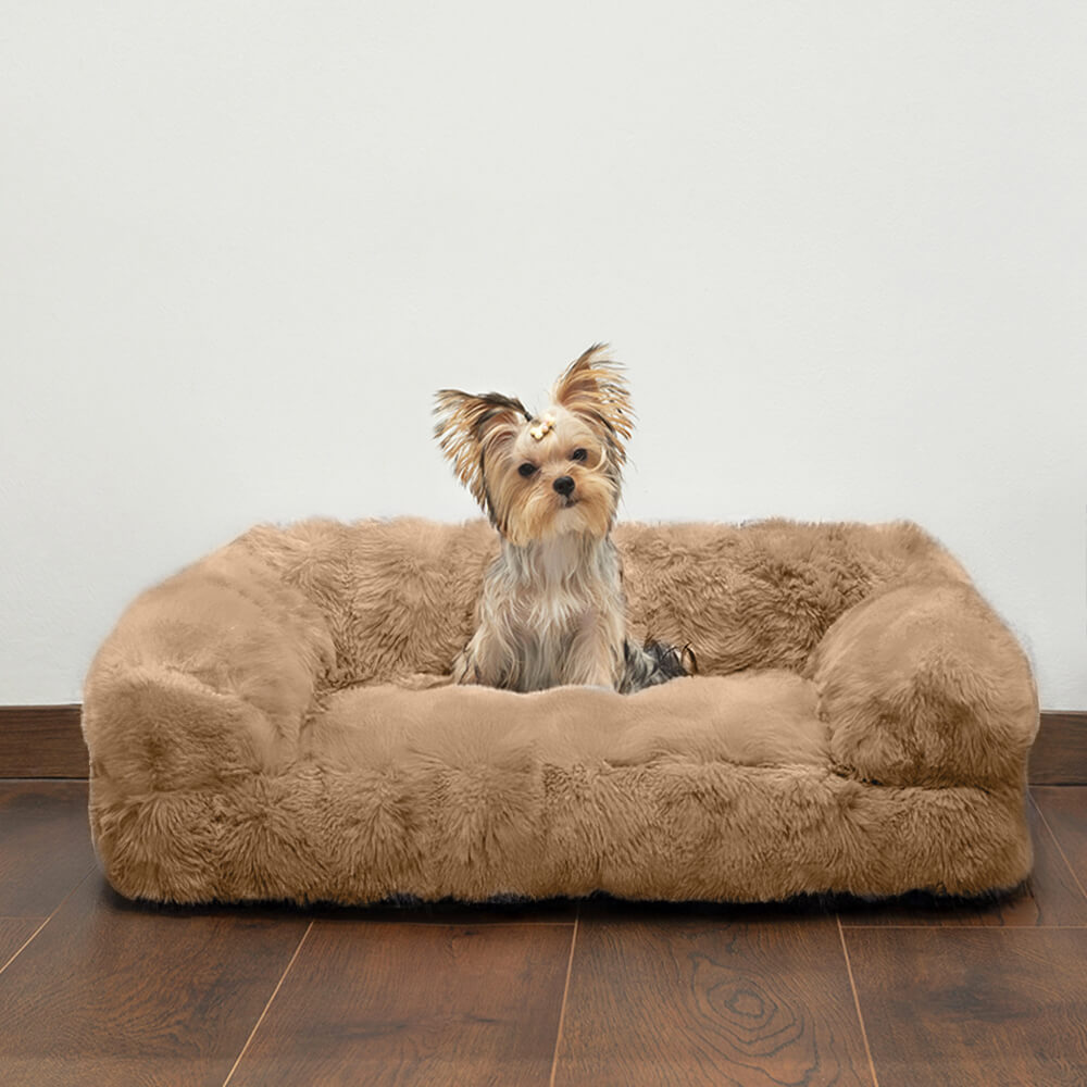 Flauschiges Verdicktes Plüsch-Schlafsofa für Haustiere Beruhigendes Bett für Hunde und Katzen