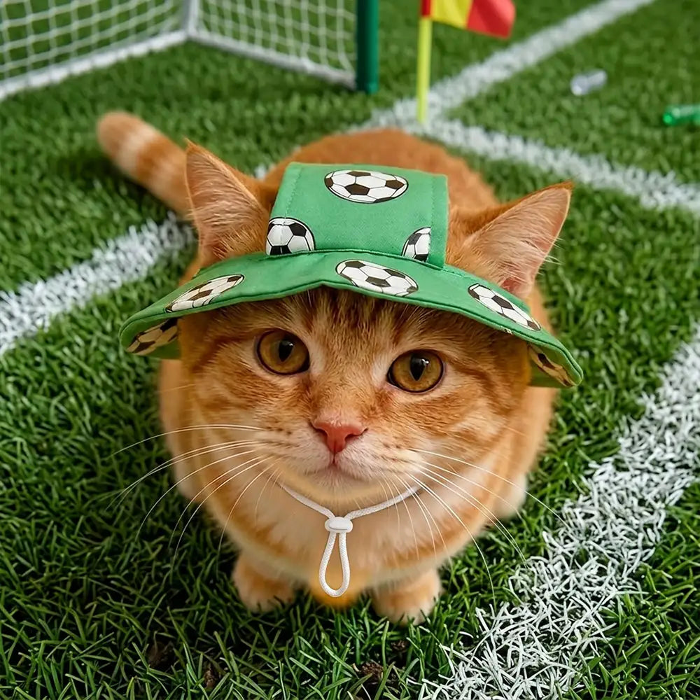 Fußballmuster Haustiermütze