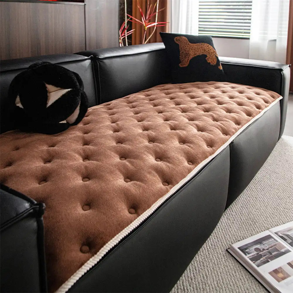 Vintage-Leder-Sofa-Schutz rutschfeste Couchabdeckung