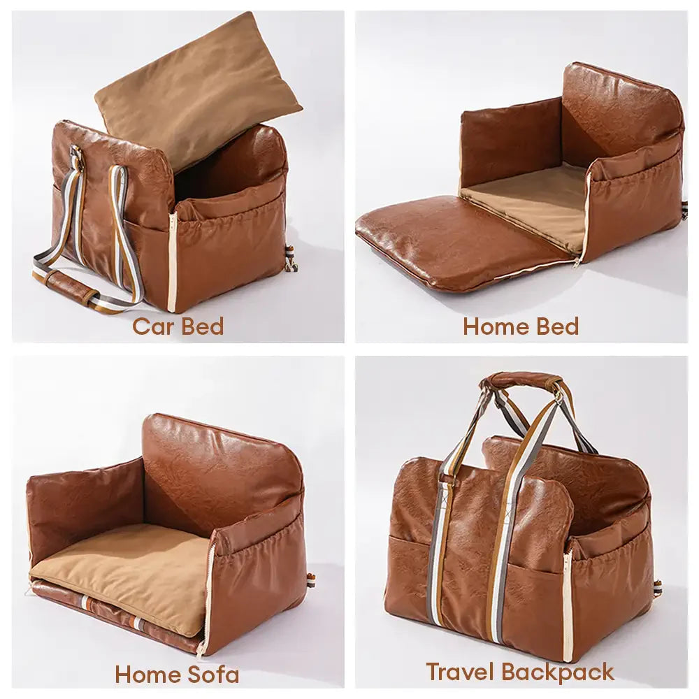 Deluxe Kunstleder Sicherheitsmittelkonsole Haustier Autositz und Trägersystem 3-in-1