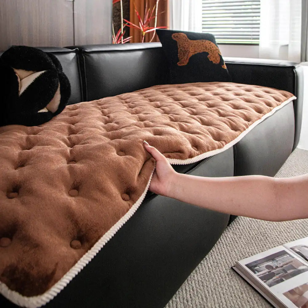 Vintage-Leder-Sofa-Schutz rutschfeste Couchabdeckung