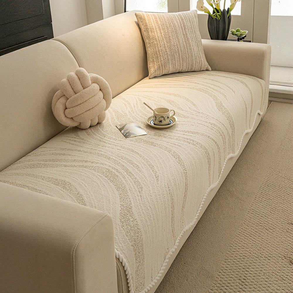 Kühl Berührung Eisseide Minimalistischer Stil mit geflochtenem Rand Couchbezug