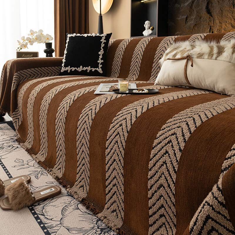 Heringbone Chenille langlebiger Wurfsofa-Bezug mit nahtloser Musterstickerei