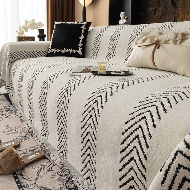 Heringbone Chenille langlebiger Wurfsofa-Bezug mit nahtloser Musterstickerei