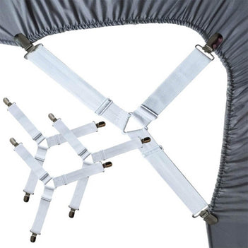 Verstellbare rutschfeste elastische Bettlakenriemen mit Metallclips