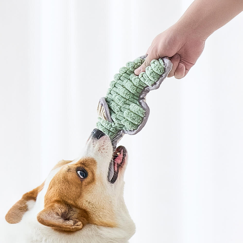 Tierische Zusammenstellung Interaktives Hundespielzeug aus Plüsch zur Zahnreinigung