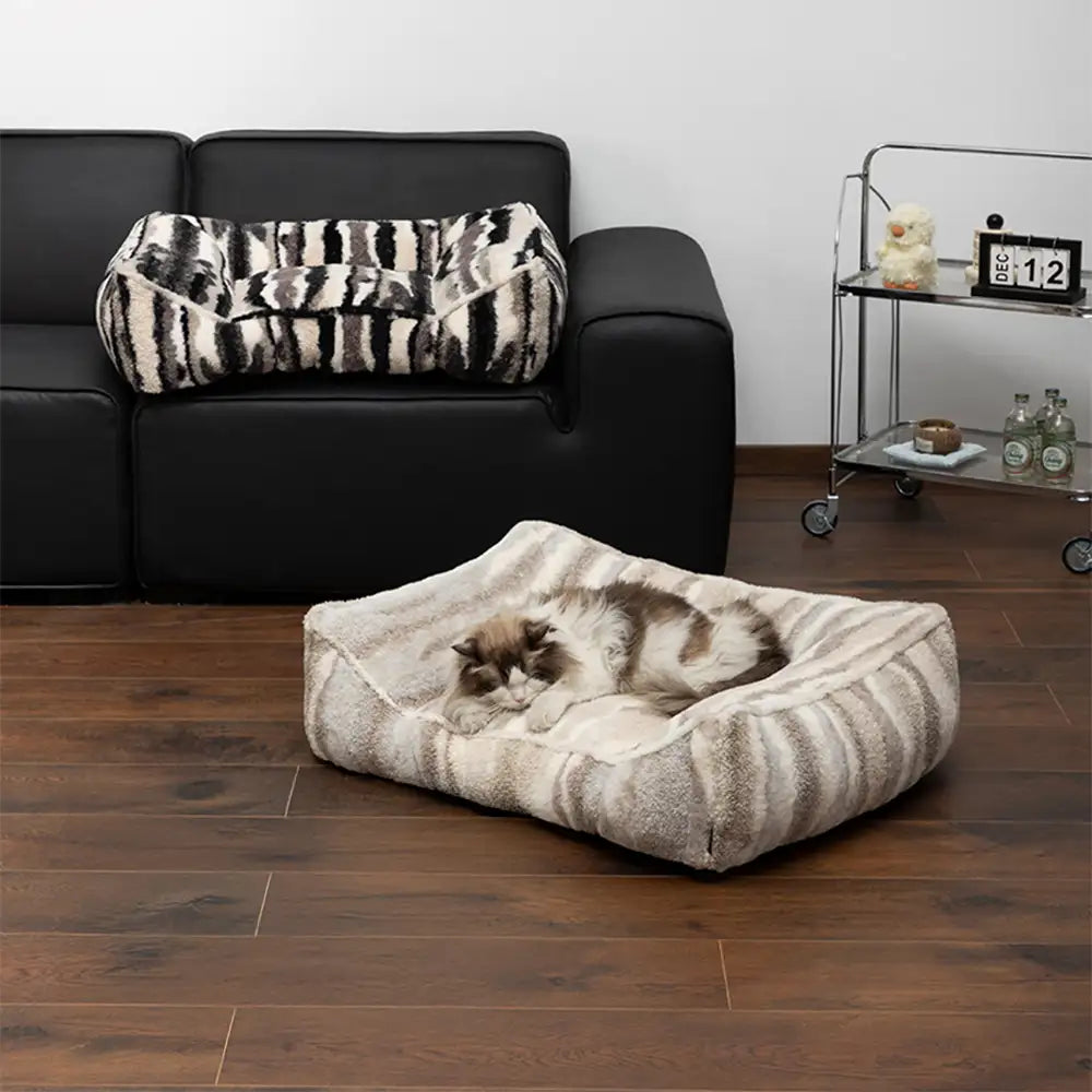 Künstlerisches faux Lammwolle warm kratzfest & tiefen Schlaf Komfort großes Hundebett