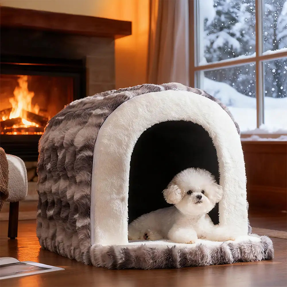 PETCUTE Hundebett Katzenhöhle Rosa XL - Weiches Kuscheliges Katzenbett Mit Rutschfester Unterseite, Waschbarer Katzenschlafsack Für Kleine Hunde & Welpen