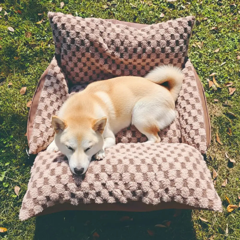 Schachbrett Kunstleder Sicherheits-Mittelkonsole Haustier Auto-Sitz und Träger 2-in-1