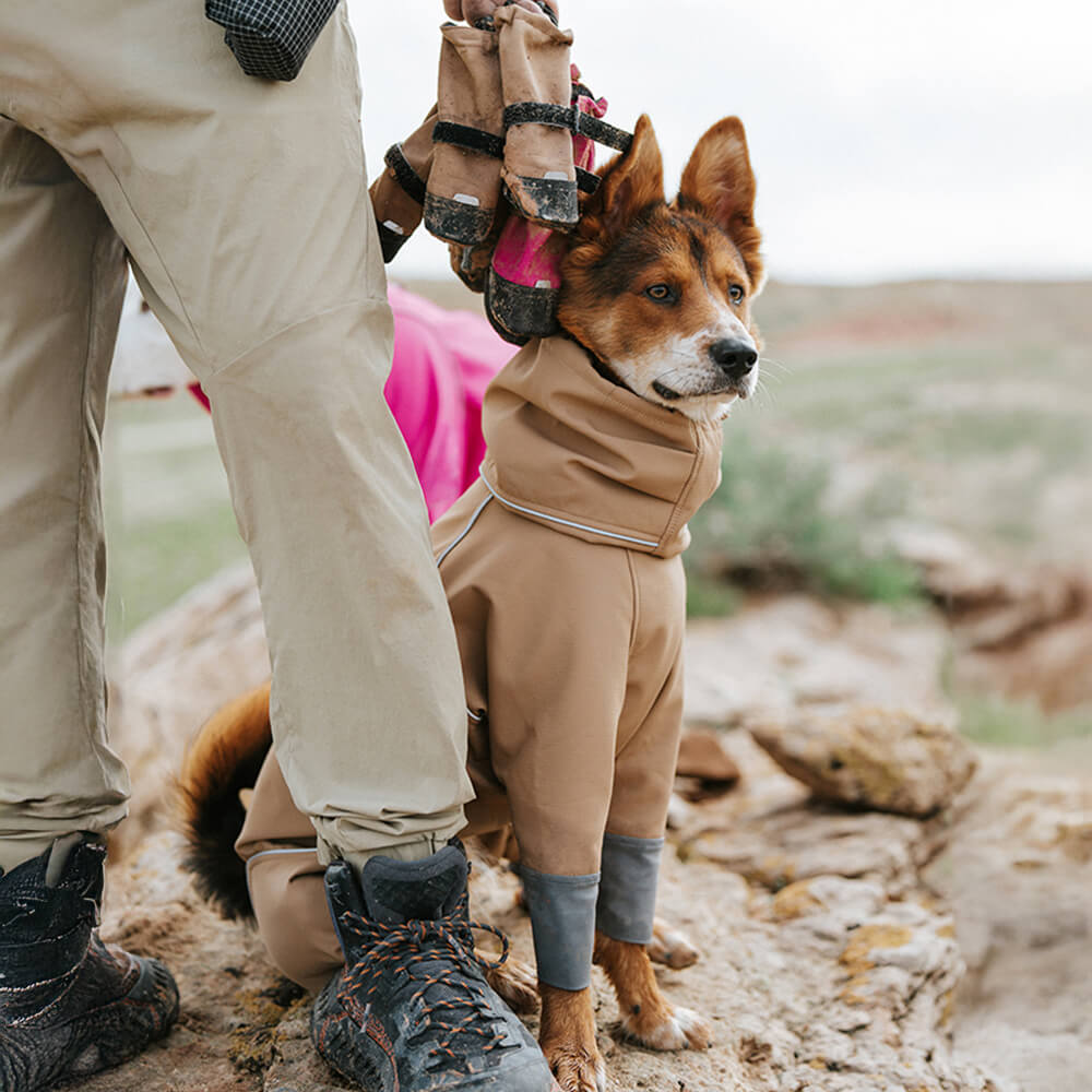 Schicke Wasserdichte Reflektierende Rutschfeste Hundestiefel aus Gummi mit Klettverschluss für den Außenbereich